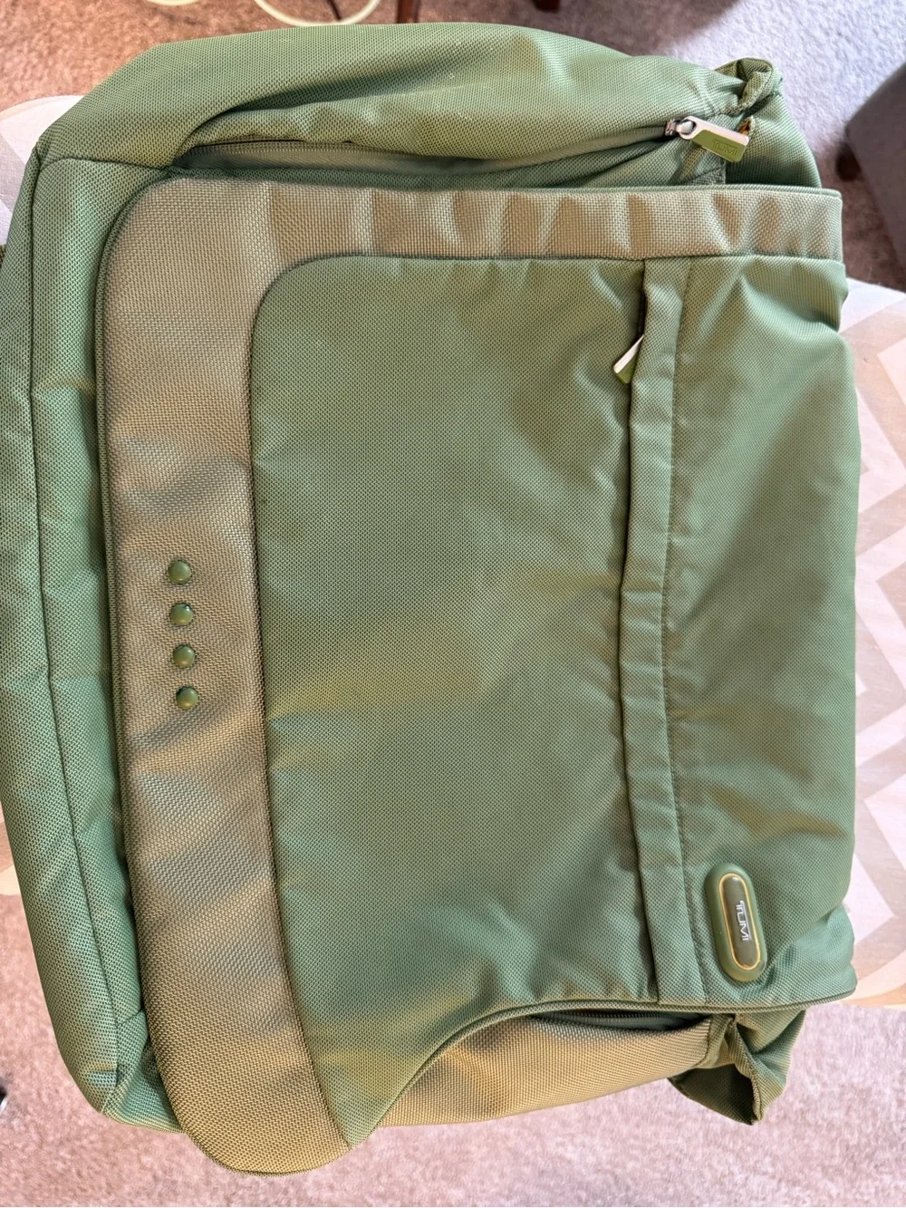 Tumi T Tech Vintage Green Messenger Bag